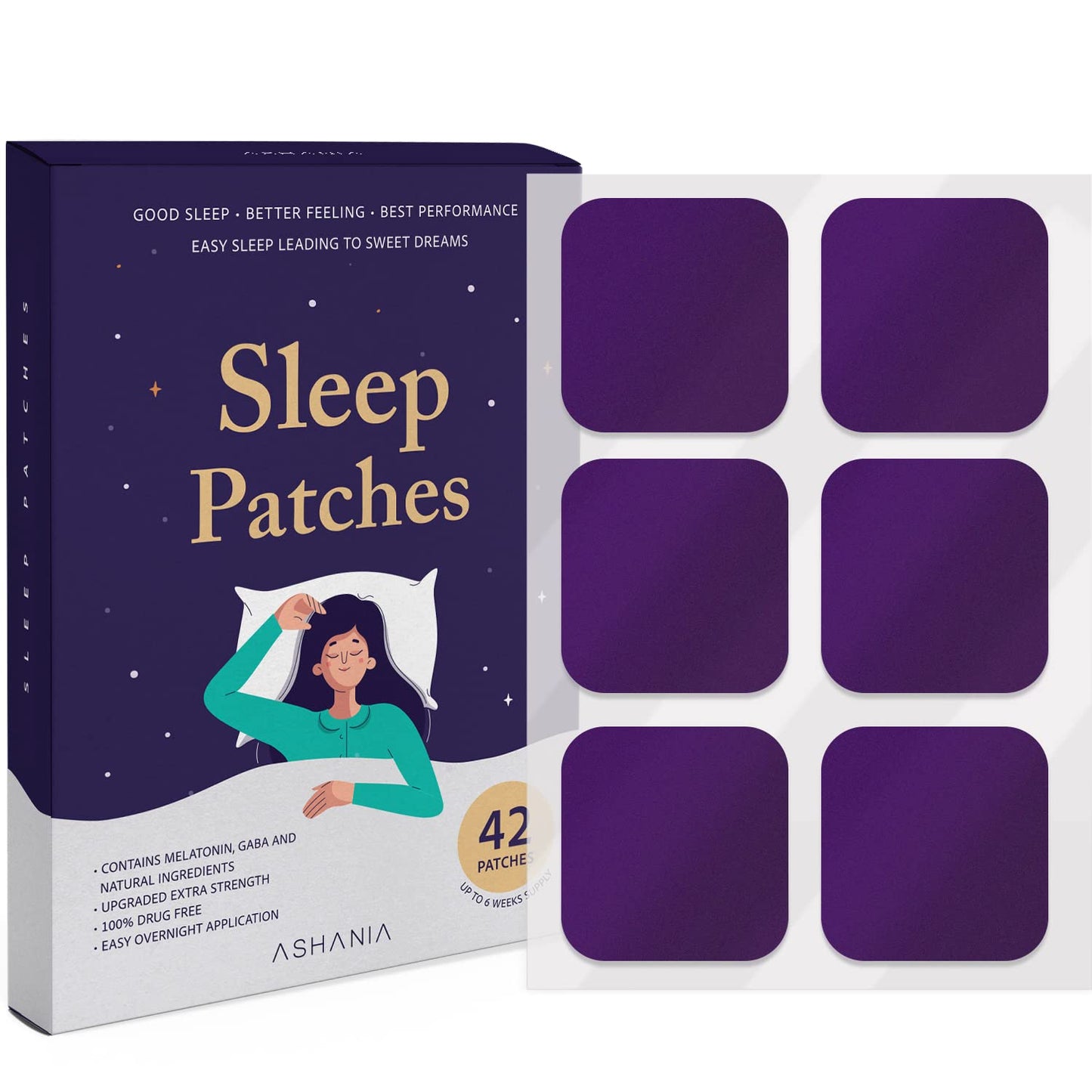Sleep Patches, Sleep Patches for Adults, Premium Ingredients Upgraded 42 Patches Set, Easy to Apply and Comfortable