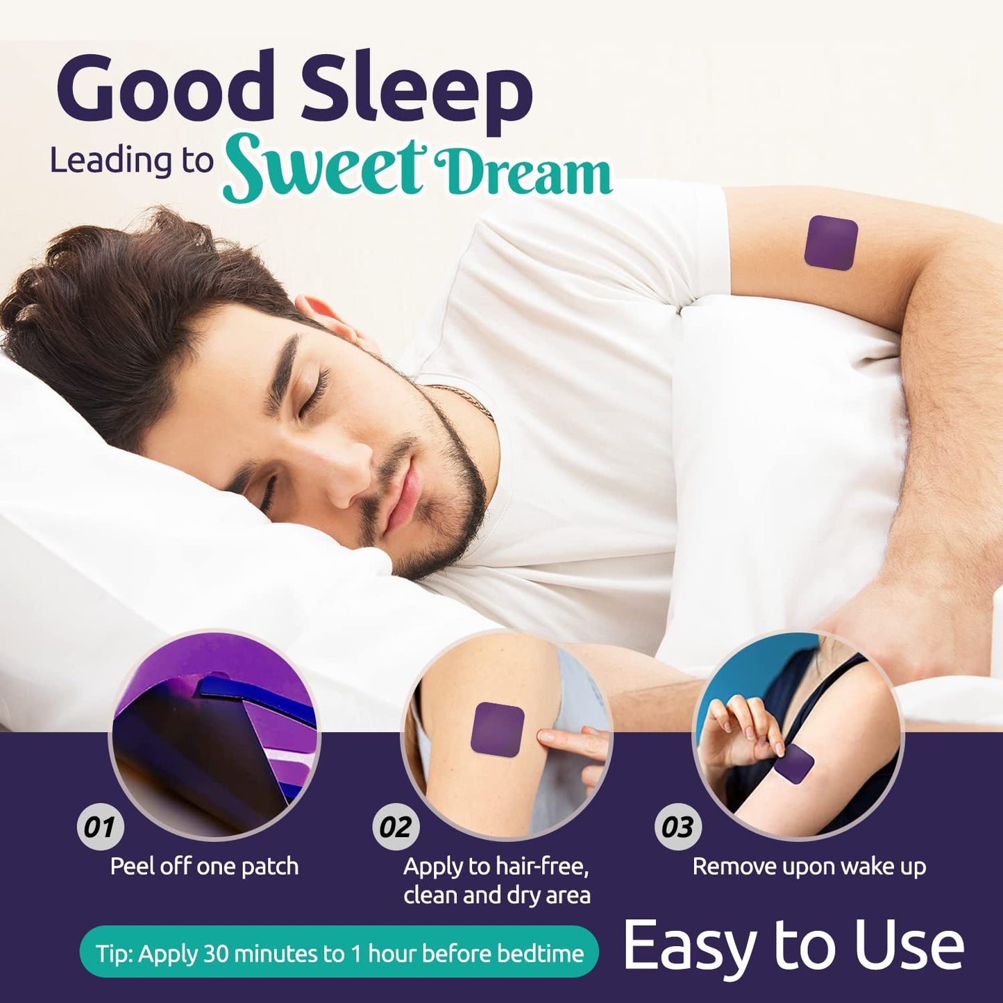 Sleep Patches, Sleep Patches for Adults, Upgraded Sleep Patches Set, Easy to Apply and Comfortable, Premium Ingredients, for Men and Women (60 Patches)