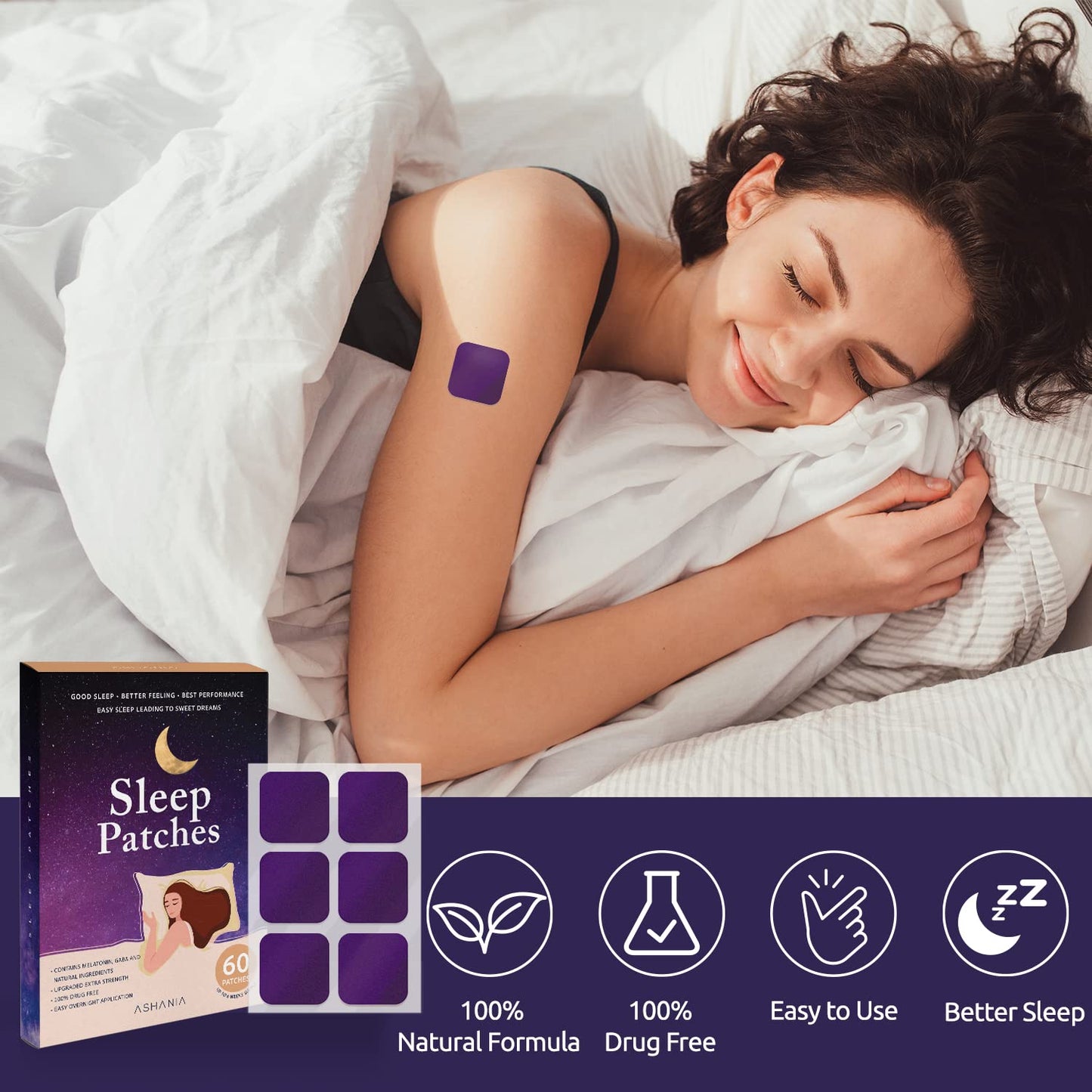 Sleep Patches, Sleep Patches for Adults, Upgraded Sleep Patches Set, Easy to Apply and Comfortable, Premium Ingredients, for Men and Women (60 Patches)