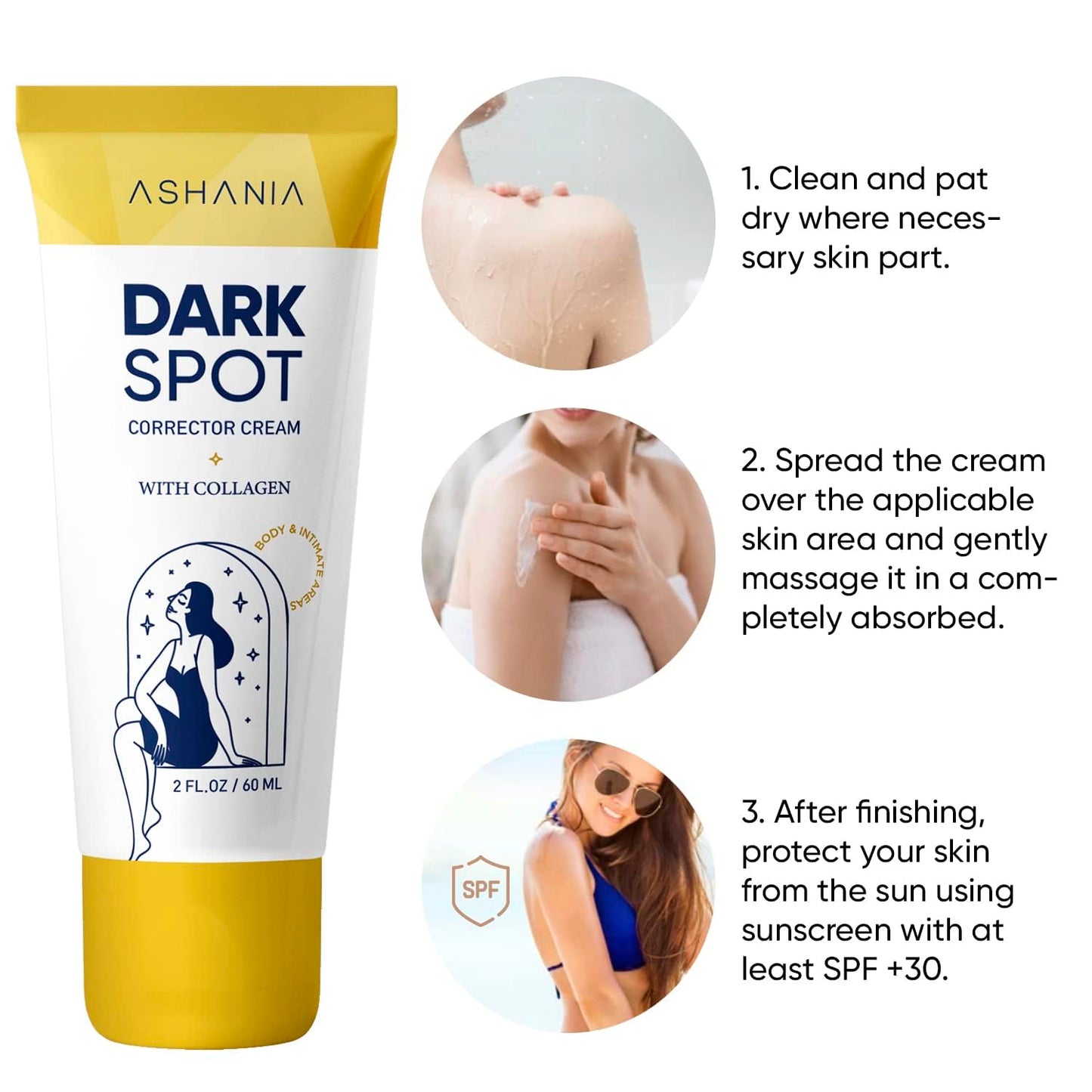 Dark Spot Remover for Face and Body dark remover for inner thighs - dart spot Corrector for dark neck, dark knees, Advanced Formula (2 Fl Oz)