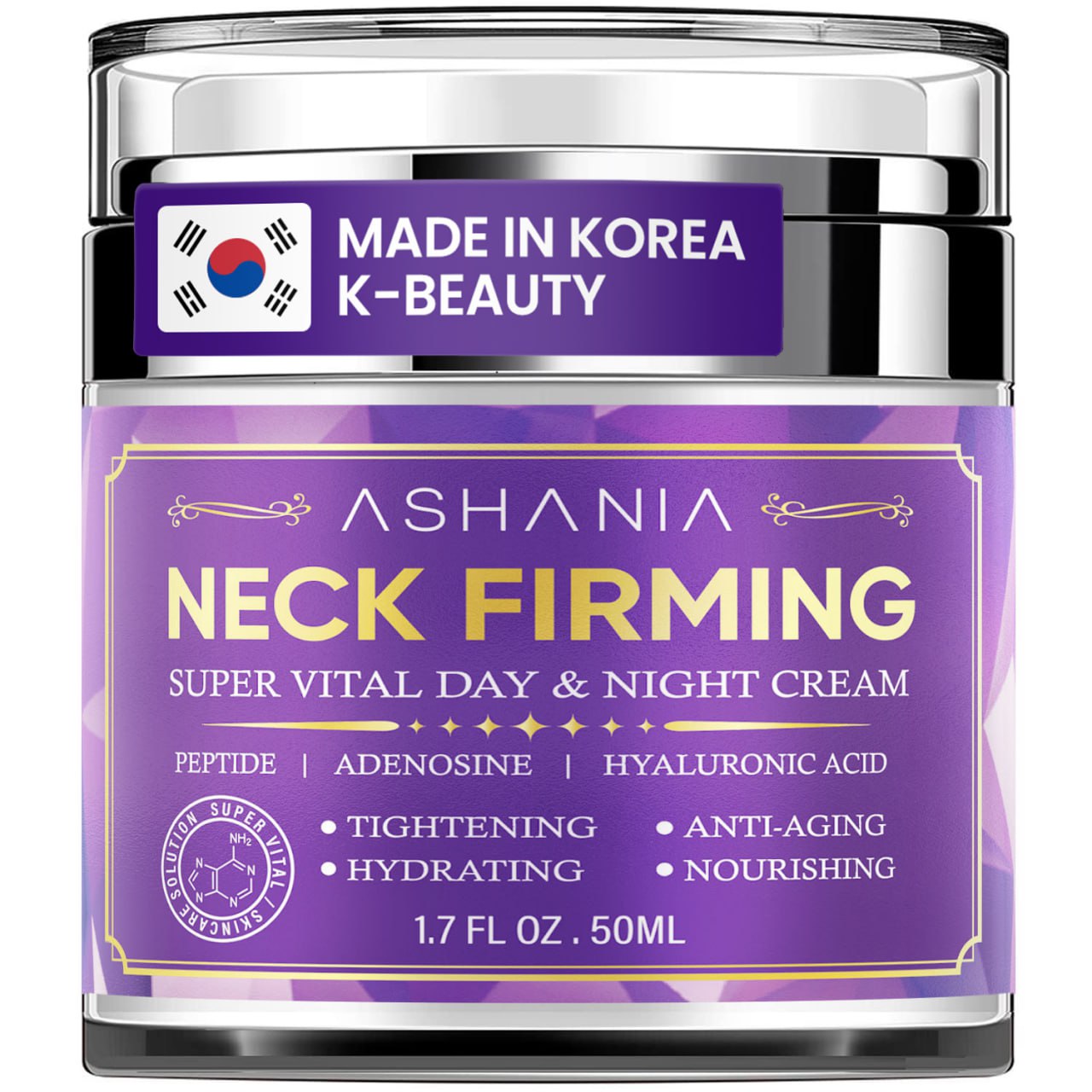 Neck Firming Cream : Skin Tightening Cream Moisturizer Face and Neck Lift Tightening with Hyaluronic Acid & Peptide & Adenosine Korean Skin Care & Advanced Formula 1.7 fl oz